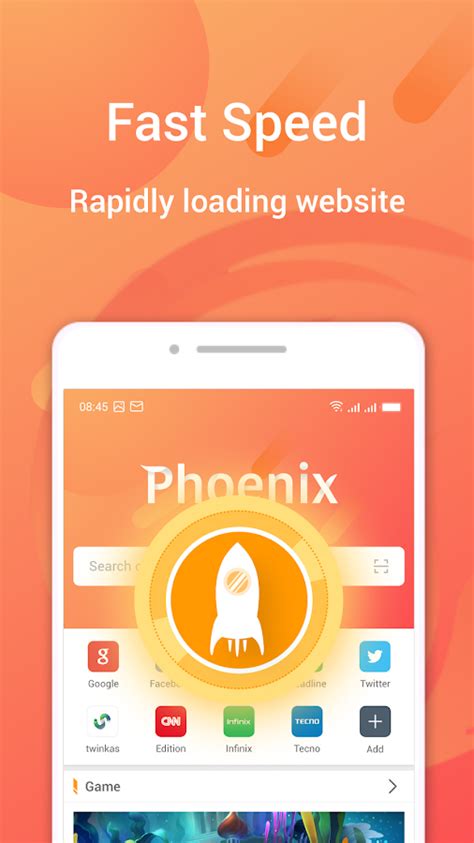 Phoenix Browser for Android .